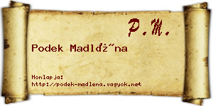 Podek Madléna névjegykártya